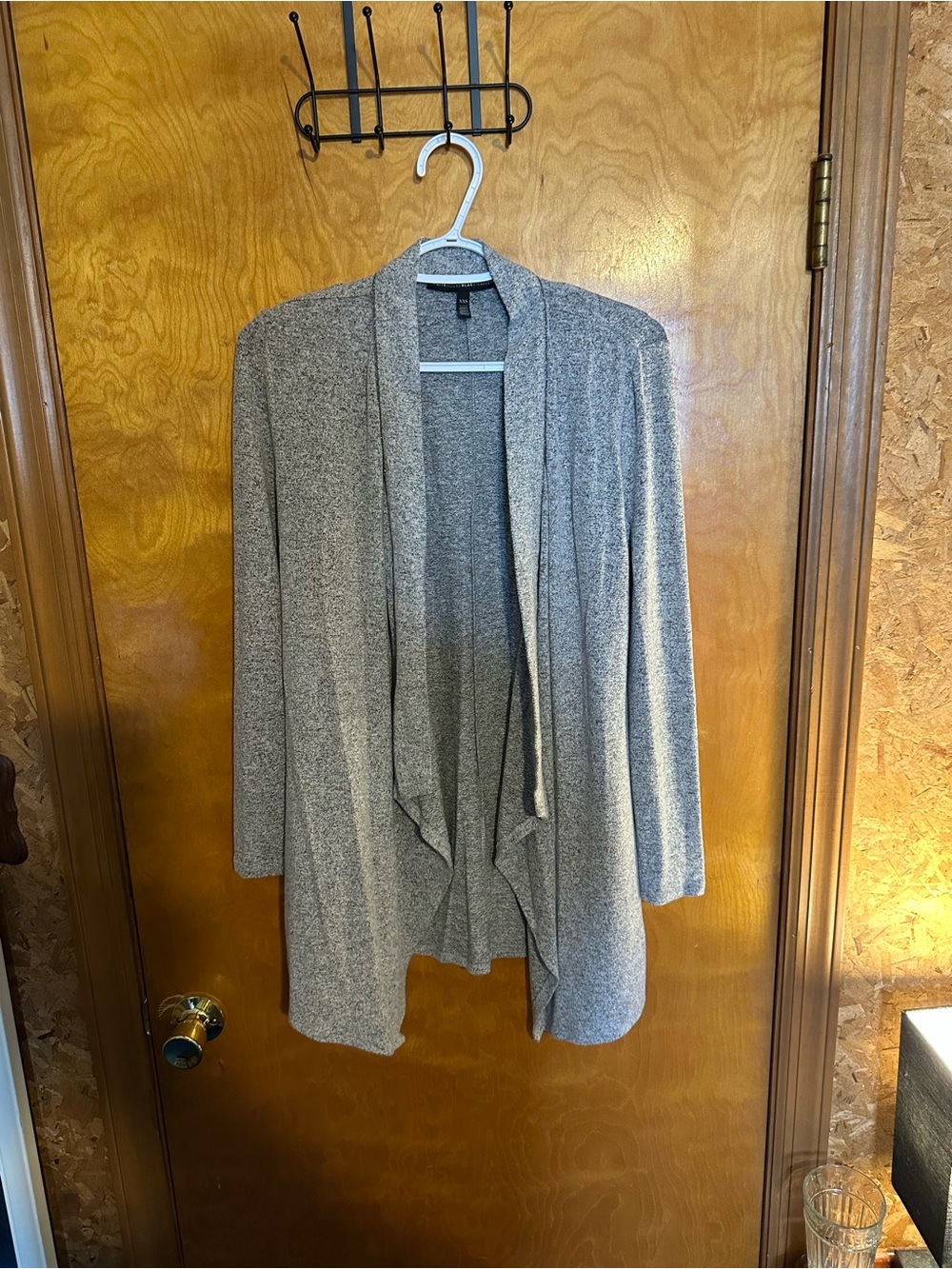 White House Black Market Heather Gray Open-Front Cardigan